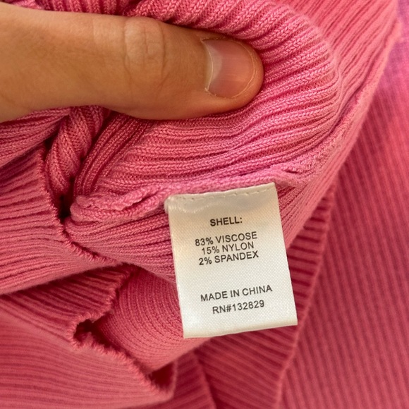 Lover’s and Friends womens cropped collared pink sweater women’s Medium - Picture 6 of 6